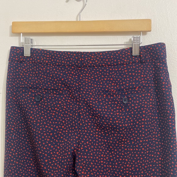 Banana Republic Women Avery Pant Size 4 Navy Red Straight Fit Patterned Mid Rise - Picture 5 of 13